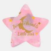 Twinkle Twinkle Little Star Cupcake Toppers Ster Sticker (Voorkant)