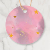 Twinkle Twinkle Little Star Custom Roze Bedankjes Labels (Achterkant)