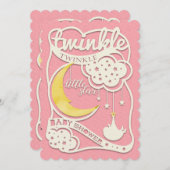 Twinkle Twinkle Little Star Cutout Invitation (Devant / Derrière)
