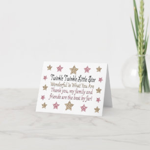 Twinkle Twinkle Little Star Dank u kaarten
