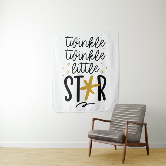 Twinkle Twinkle Little Star Doodle Wandkleed (In situ)