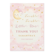 Twinkle Twinkle Little Star Eerste Verjaardag Roze