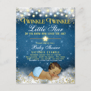Twinkle Twinkle Little Star Ethnic Baby Boy Shower Kaart