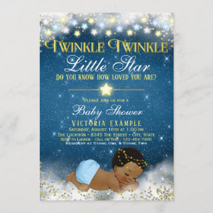 Twinkle Twinkle Little Star Ethnic Boy Baby shower Kaart