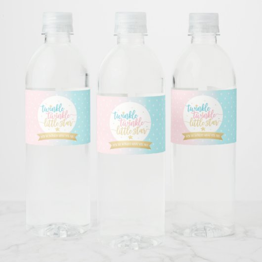 Twinkle Twinkle Little Star Gender Reeft Shower Waterfles Etiket (Flessen)