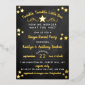 Twinkle Twinkle Little Star Gender Reopenbaart zic Folie Uitnodiging (Voorkant)