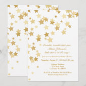 Twinkle Twinkle Little Star Gold Invitation Kaart (Voorkant / Achterkant)