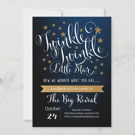 Twinkle Twinkle Little Star Invitation (Devant)