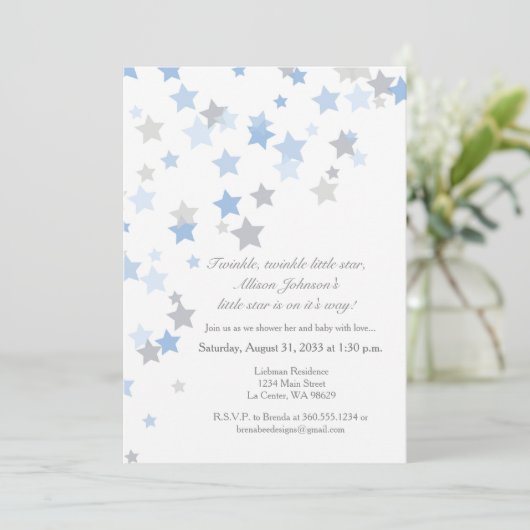 Twinkle Twinkle Little Star Invitation argent (Debout devant)