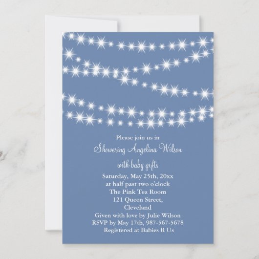 Twinkle Twinkle Little Star Invitation (blauw) Kaart (Voorkant)