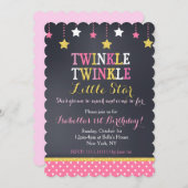 Twinkle Twinkle Little Star Invitation d'anniversa (Devant / Derrière)