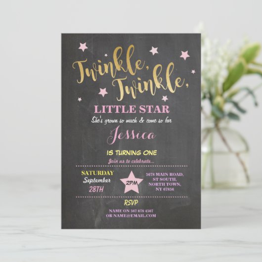 Twinkle Twinkle Little Star Invitation de fête d'a (Debout devant)