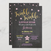Twinkle Twinkle Little Star Invitation de fête d'a (Devant / Derrière)