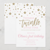 Twinkle Twinkle Little Star invitation de premier  (Devant / Derrière)