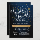 Twinkle Twinkle Little Star Invitation Kaart (Voorkant / Achterkant)