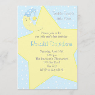 Twinkle Twinkle Little Star Invitation - met Moon Kaart