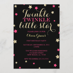 Twinkle Twinkle Little Star Invitations d'annivers