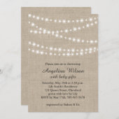 Twinkle Twinkle Little Star Invite on Light Burlap Kaart (Voorkant / Achterkant)