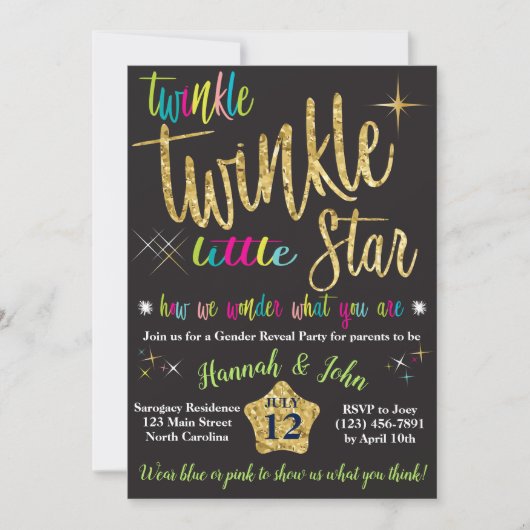 Twinkle Twinkle Little Star Kaart (Voorkant)