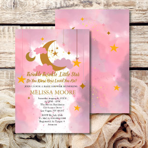 Twinkle Twinkle Little Star Meisje Baby Shower Kaart
