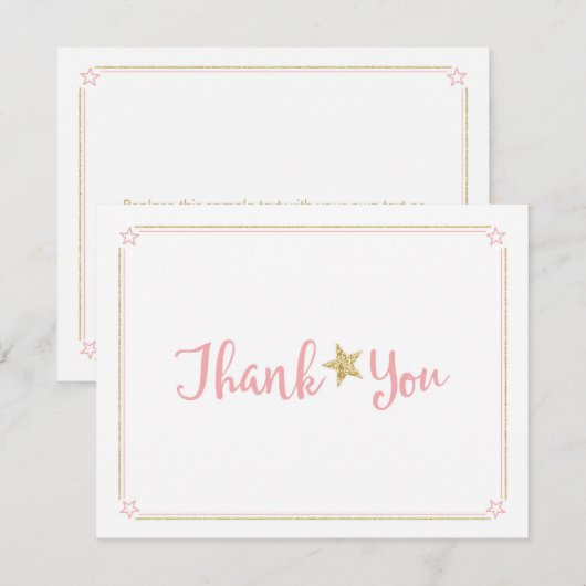 Twinkle Twinkle Little Star Merci rose or (Devant / Derrière)