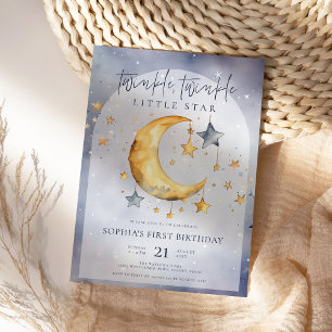 Twinkle Twinkle Little Star Moon 1e verjaardag Kaart