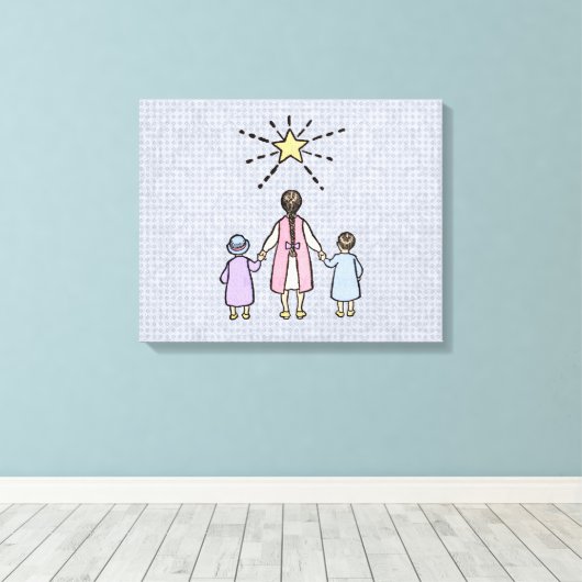 Twinkle Twinkle Little Star  Nursery Rhyme Canvas Afdruk (Insitu (Houten vloer))