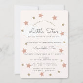 Twinkle Twinkle Little Star Pink Baby shower Kaart (Voorkant)