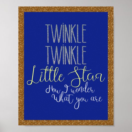 Twinkle Twinkle Little Star Poster argent et or (Devant)