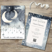 Twinkle, Twinkle, Little Star QR Code Baby shower Kaart
