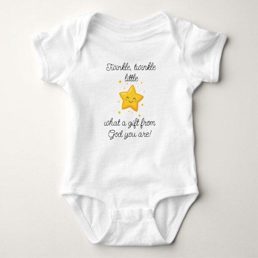 Twinkle Twinkle Little Star, Religious Baby Gift, Romper (Voorkant)
