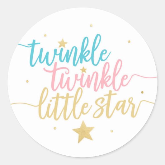 Twinkle Twinkle Little Star Ronde Sticker (Voorkant)