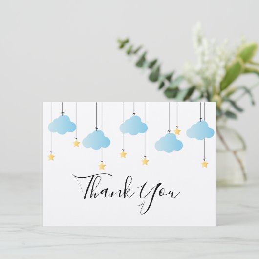 Twinkle Twinkle Little Star Rustic Boho Bedankkaart (Staand voorkant)