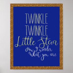Twinkle Twinkle Little Star Silver en Gold Poster