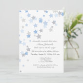 Twinkle Twinkle Little Star Silver Invitation Kaart (Staand voorkant)