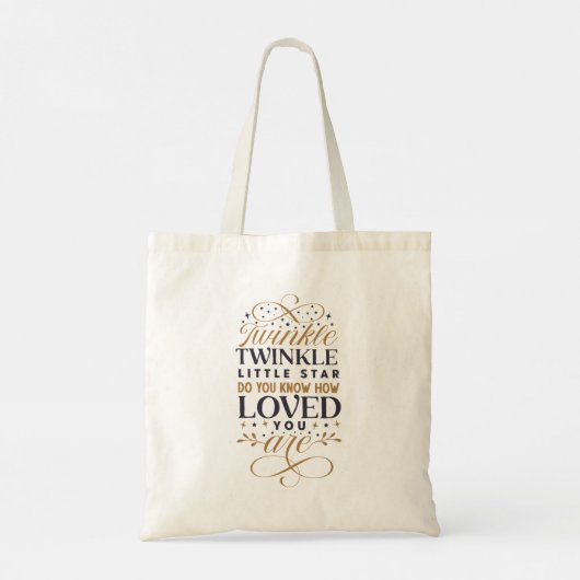 Twinkle Twinkle Little Star Typografie Tote Bag (Achterkant)