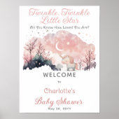 Twinkle Twinkle Little Star Unicorn Baby shower Poster (Voorkant)