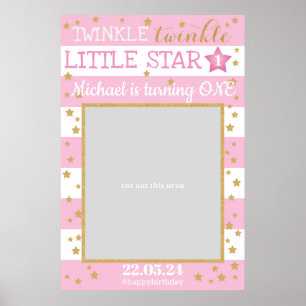 Twinkle Twinkle Little Star Verjaardag Foto Prop Poster