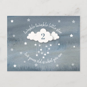 Twinkle Twinkle Little Star Waterverf Birthday Uitnodiging Briefkaart