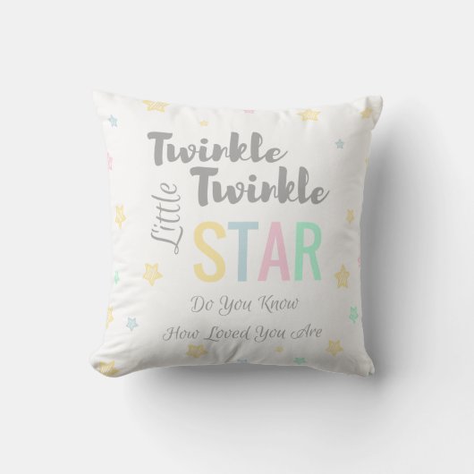 Twinkle Twinkle Little Star - White Pink Blue Kussen (Voorkant)