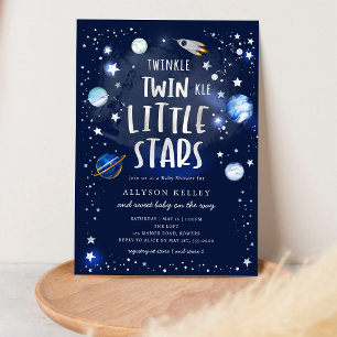 Twinkle Twinkle Little Stars Verjaardagsuitnodigin Kaart