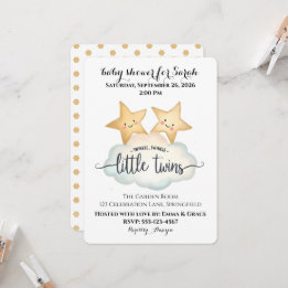 Twinkle, Twinkle Little Twins Baby shower Kaart