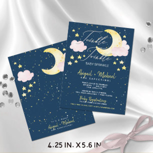 Twinkle Twinkle Meisje Budget Baby shower Invite Briefkaart
