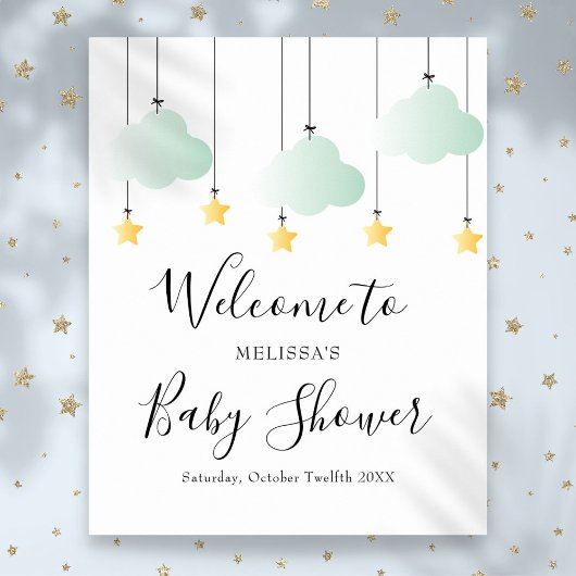 Twinkle Twinkle Neutral Baby shower Affiche de bie