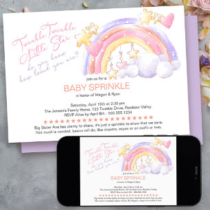 Twinkle Twinkle Pretty Regenboog Baby Sprinkle Kaart