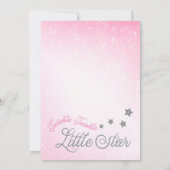 Twinkle Twinkle, Roze Baby shower uitnodiging (Achterkant)