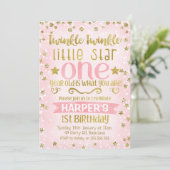 Twinkle Twinkle Star 1er anniversaire Invitation (Debout devant)