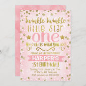 Twinkle Twinkle Star 1er anniversaire Invitation (Devant / Derrière)