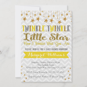 Twinkle Twinkle Star Baby shower-uitnodiging Kaart