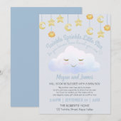 Twinkle Twinkle Stars Sprinkle Cloud Baby shower I Kaart (Voorkant / Achterkant)